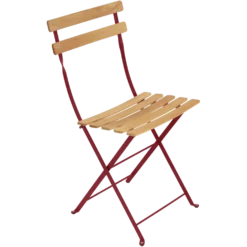 FERMOB Lot de 2 Chaises Pliantes Bistro Naturel en Acier et en Bois