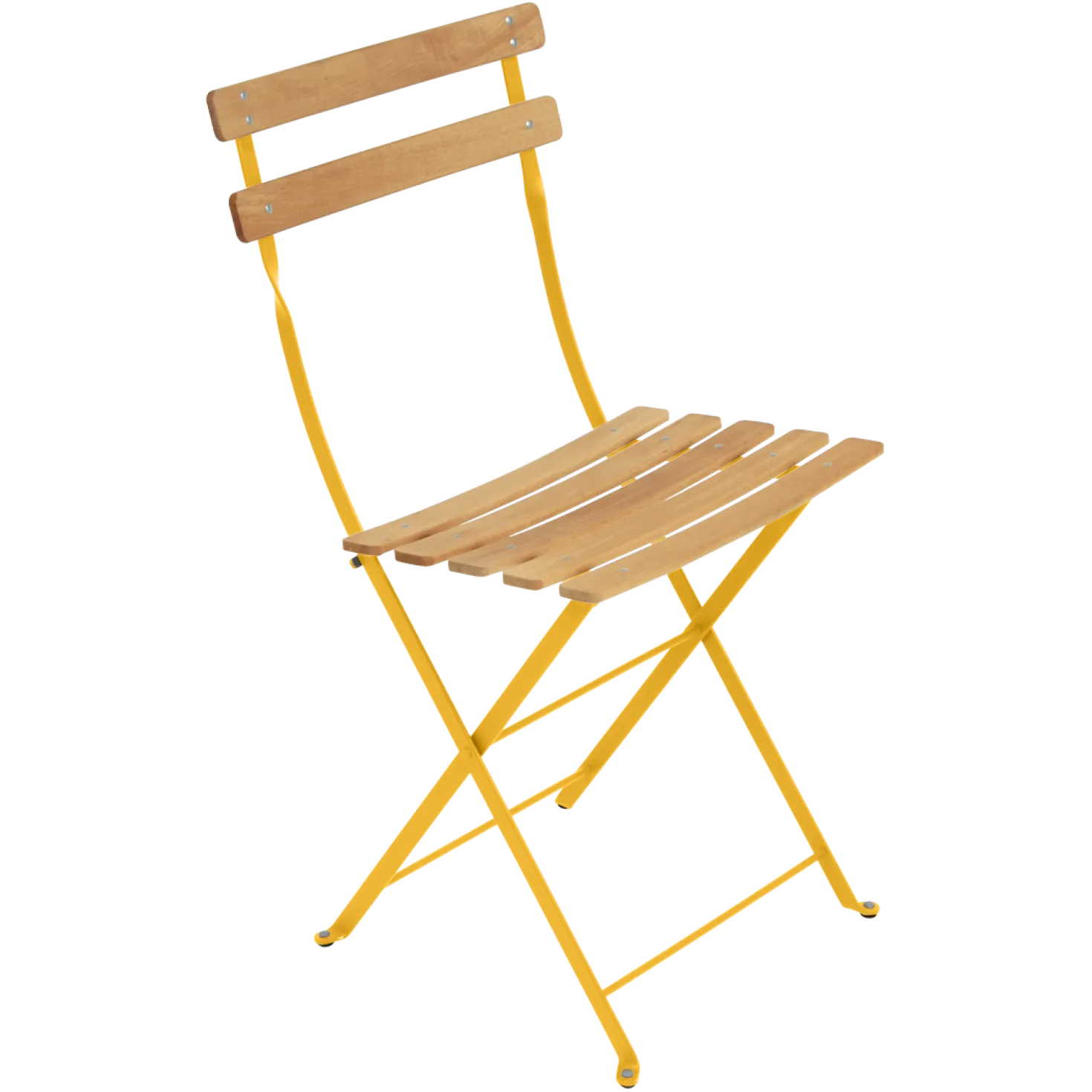 FERMOB Lot de 2 Chaises Pliantes Bistro Naturel en Acier et en Bois
