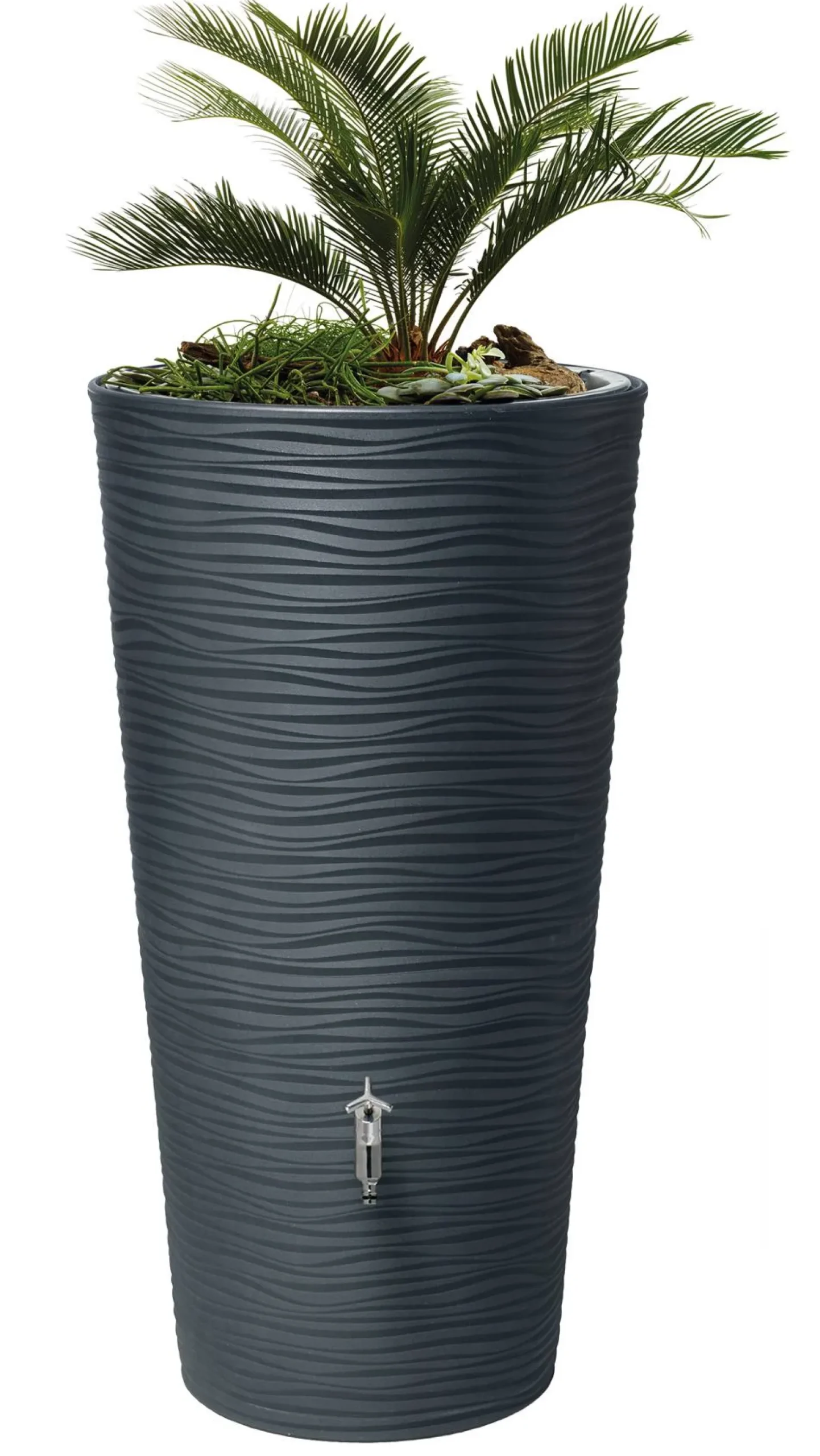 GARANTIA Récupérateur d'eau avec bac à fleurs et accessoires 210 L, Natura