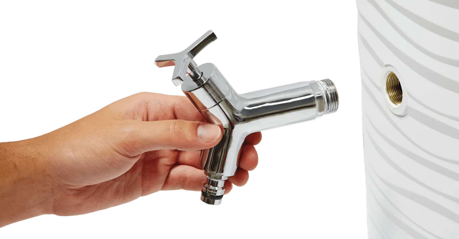 GARANTIA Récupérateur d'eau avec bac à fleurs 350L, blanc Natura