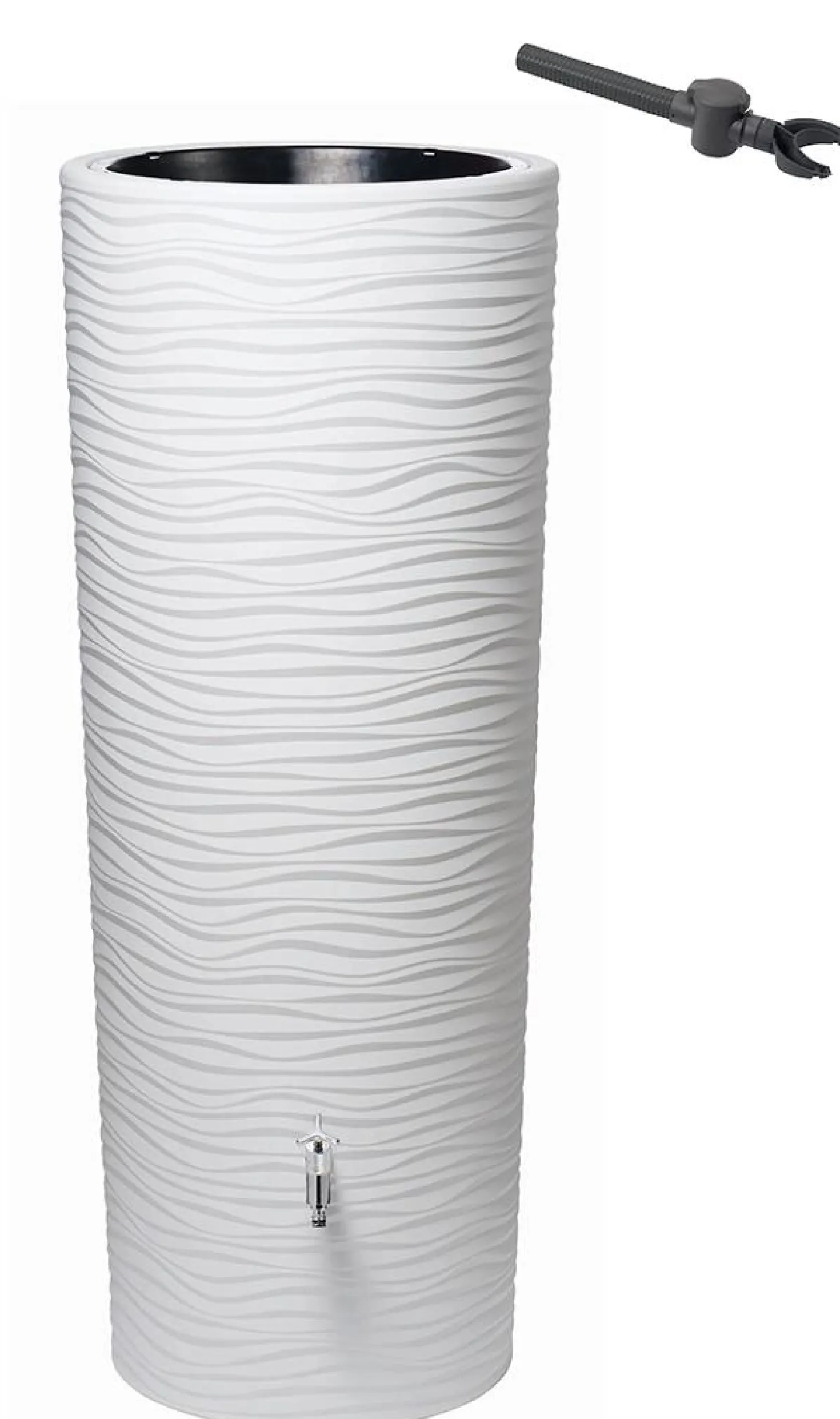 GARANTIA Récupérateur d'eau avec bac à fleurs 350L, blanc Natura