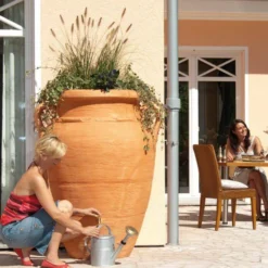 GARANTIA Récupérateur d'eau avec bac à fleurs 600L, Antik