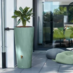 GARANTIA Récupérateur d'eau avec bac à fleurs et accessoires 220 L, Agave Linus