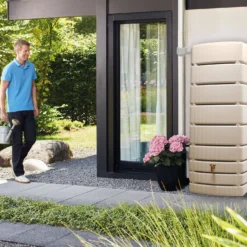 GARANTIA Récupérateur d'eau cuve murale 500L, Slim Sable