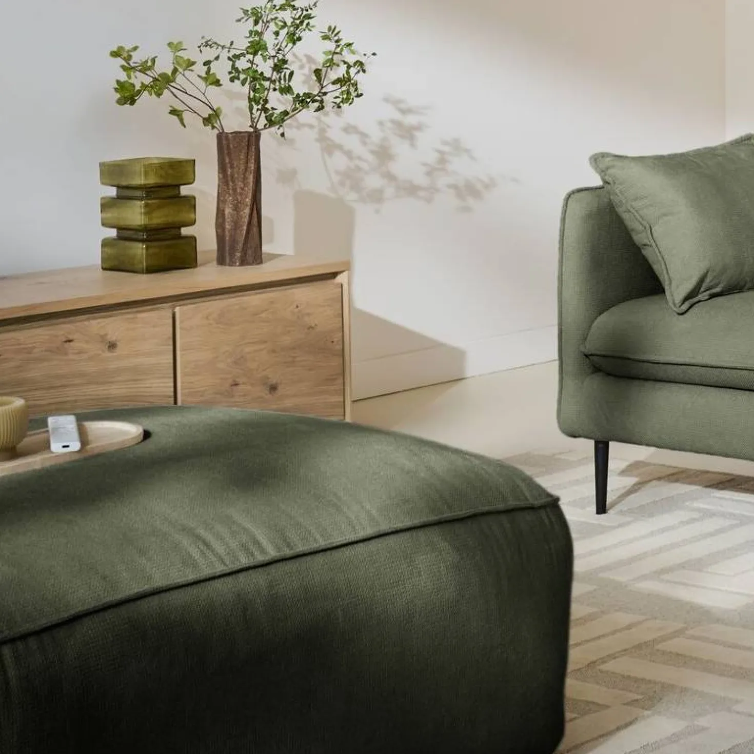 Grand pouf tissu Otis