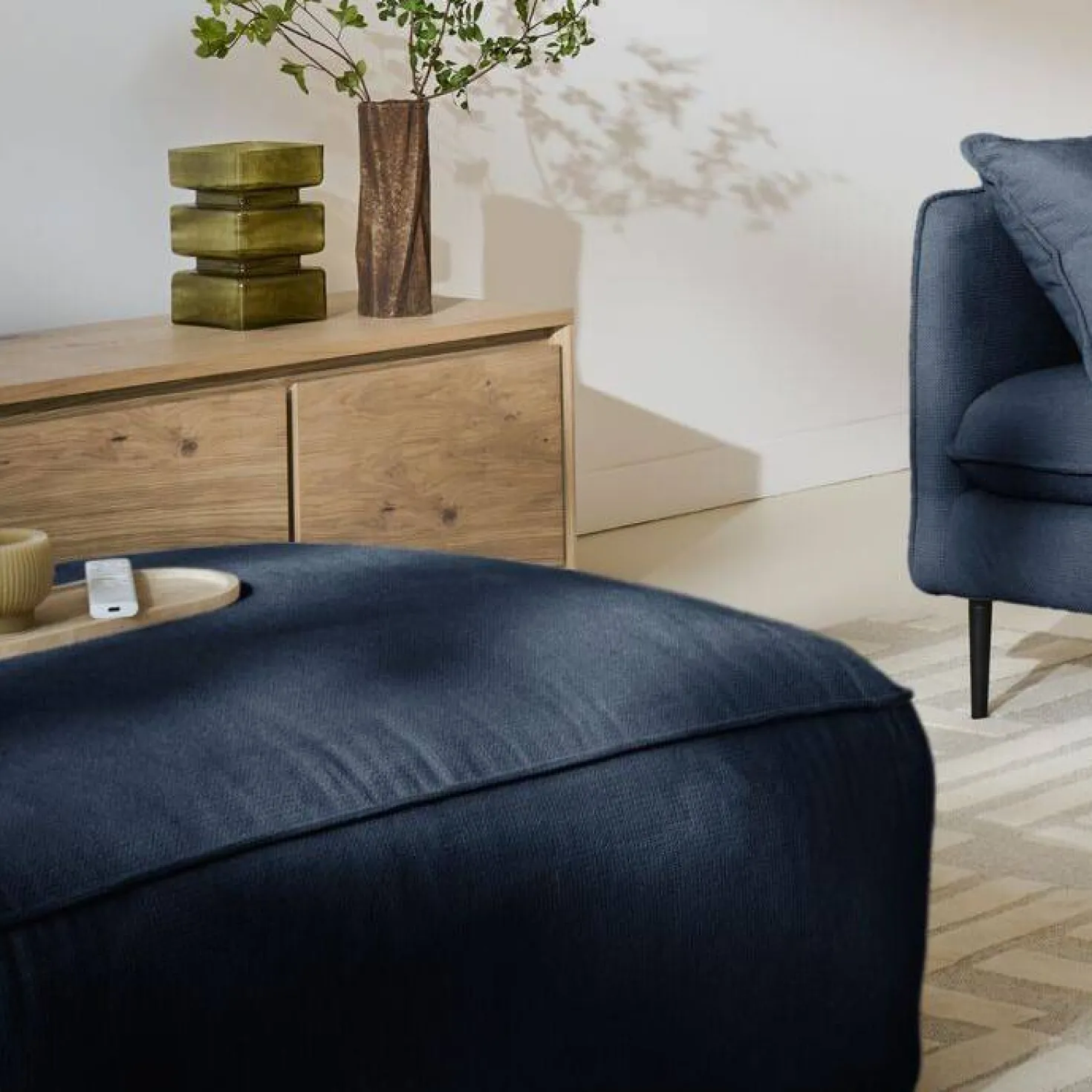 Grand pouf tissu Otis