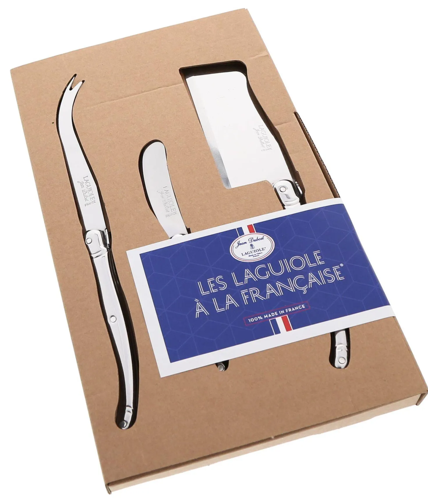 JEAN DUBOST Coffret de 3 couteaux à fromages Laguiole Inox