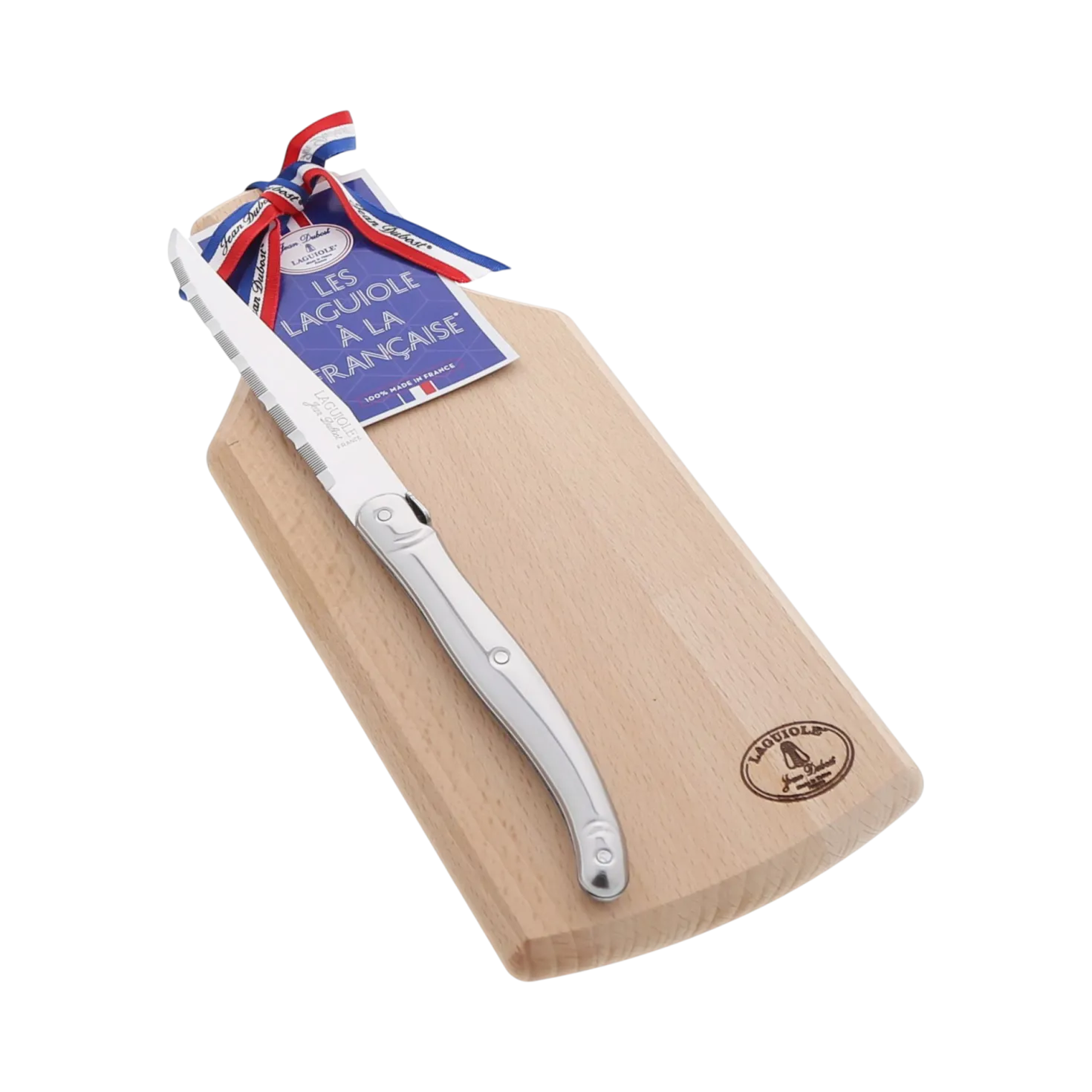 JEAN DUBOST Planchette hêtre et couteau Laguiole inox