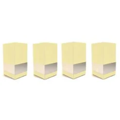Jeu de 4 pieds de lit carrés laqués avec bague aluminium, 14,5 cm