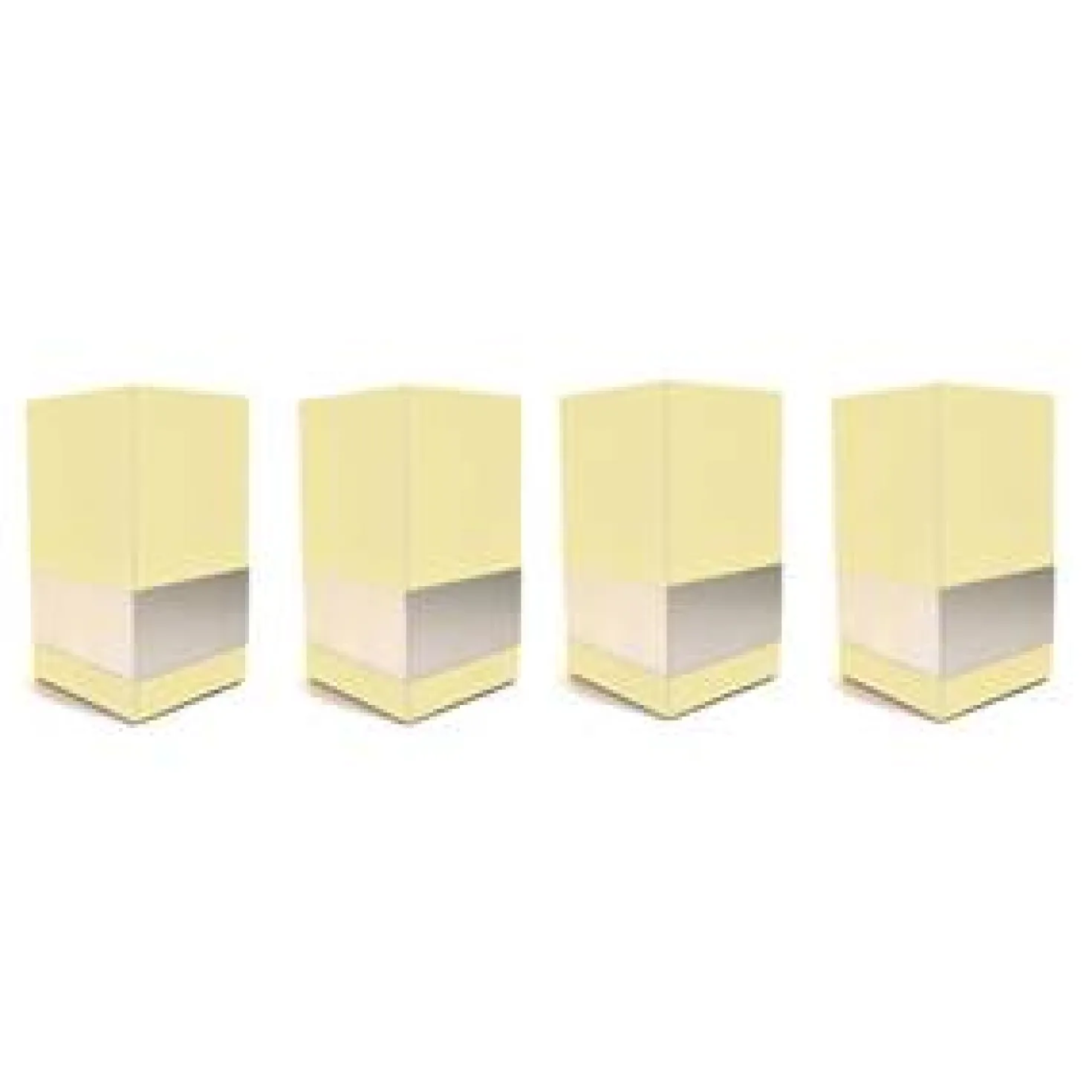 Jeu de 4 pieds de lit carrés laqués avec bague aluminium, 14,5 cm