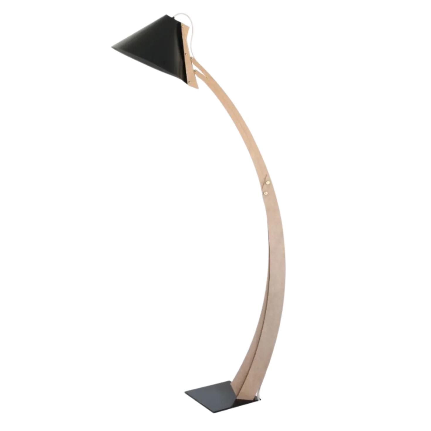 Lampadaire réglable Silence cuir noir