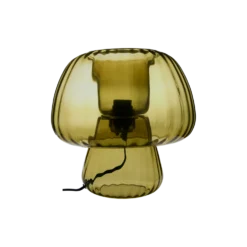 Lampe à poser champignon en verre vert kaki translucide Calista