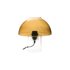 Lampe à poser champignon en verre ambré Carole