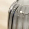 Lampe à poser en verre fumé pied bois foncé Célian