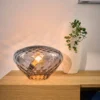 Lampe à poser verre martelé bleu Calliope