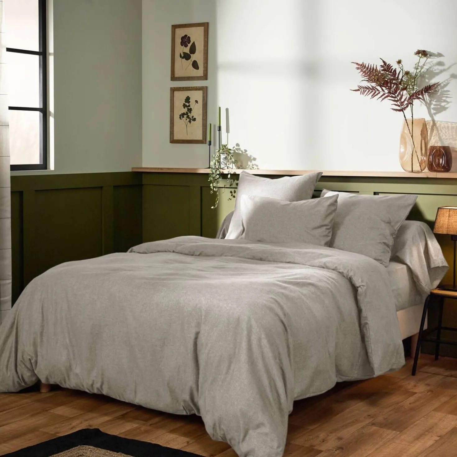 LASA HOME Drap housse coton flanelle Livia