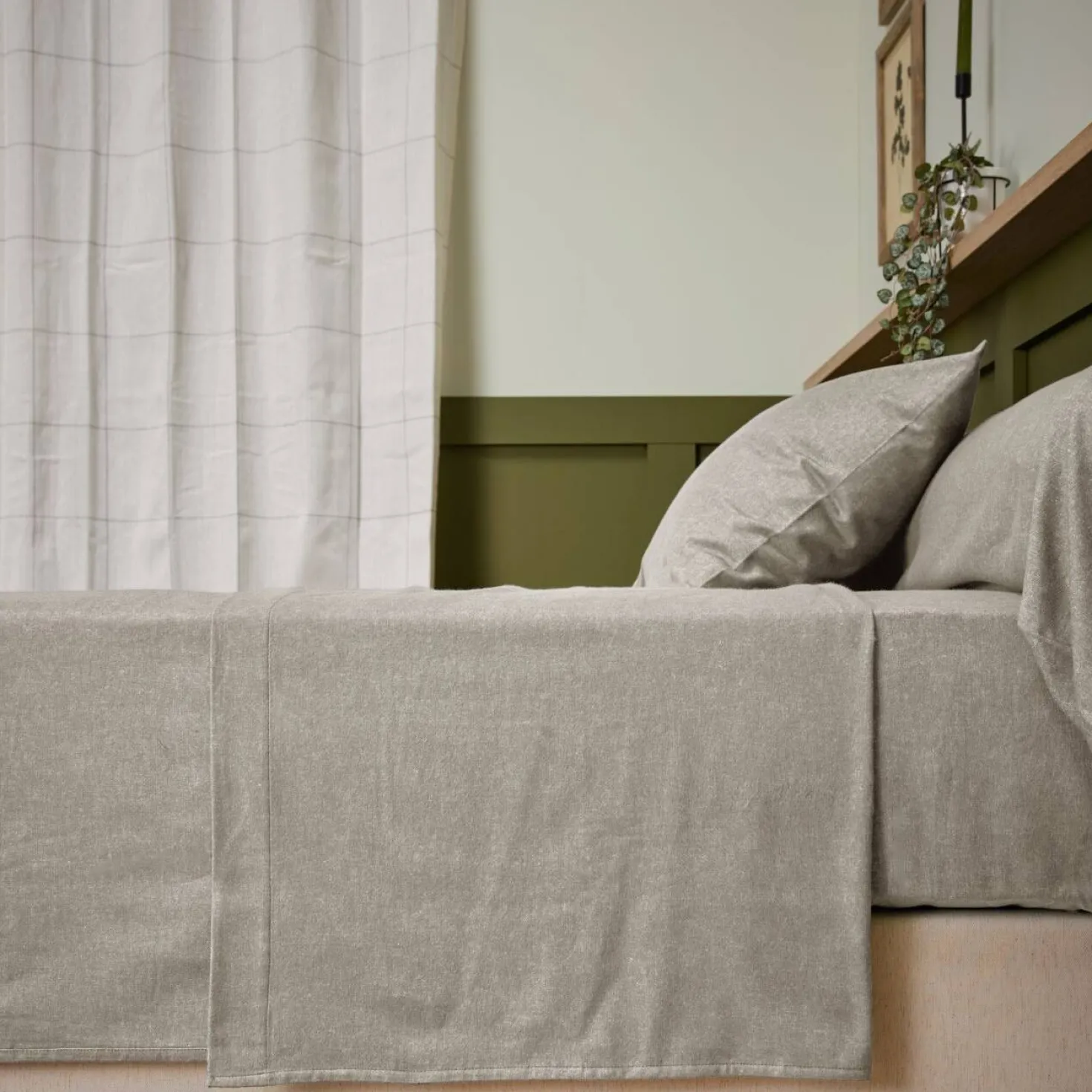 LASA HOME Drap plat coton flanelle Livia