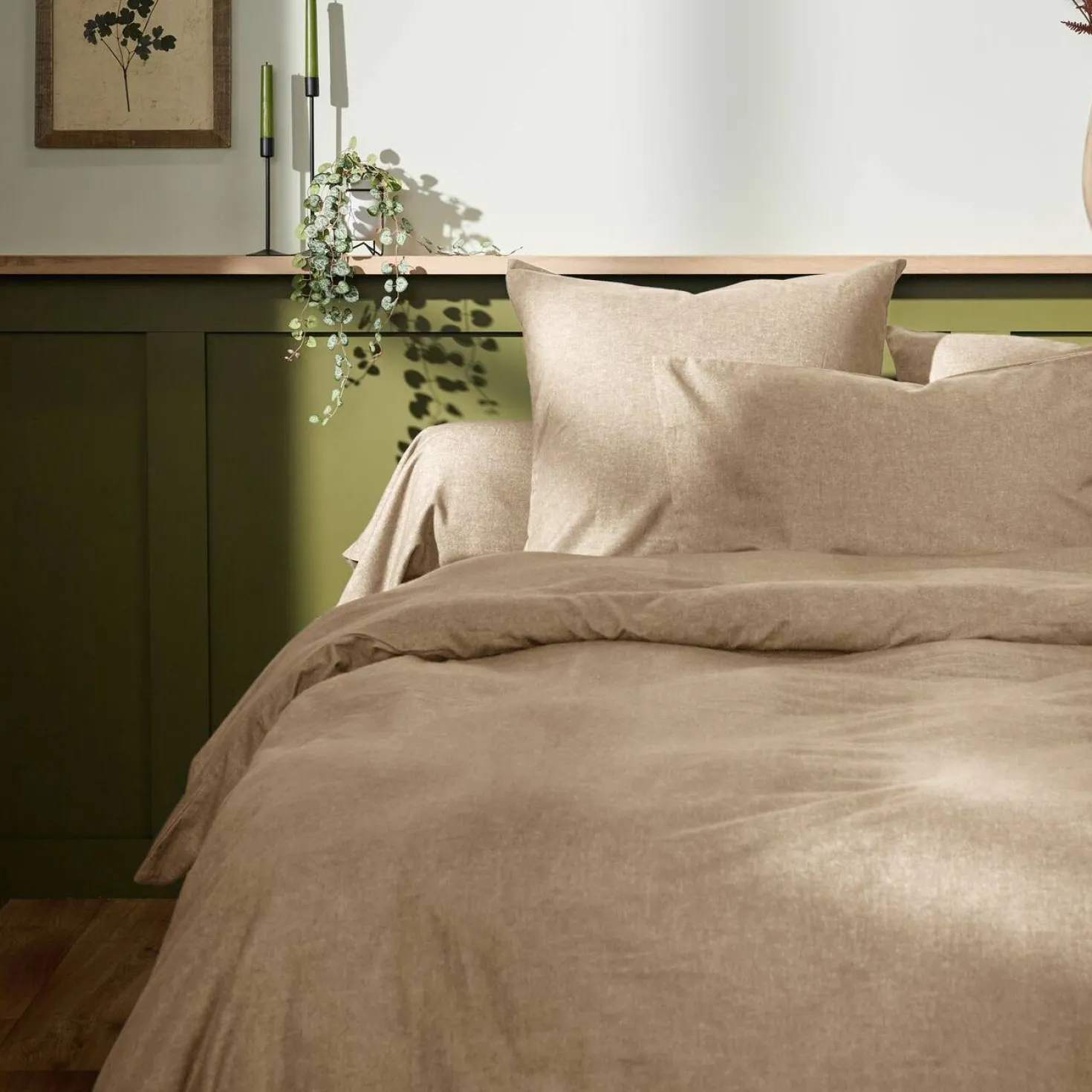 LASA HOME Housse de couette coton flanelle Livia