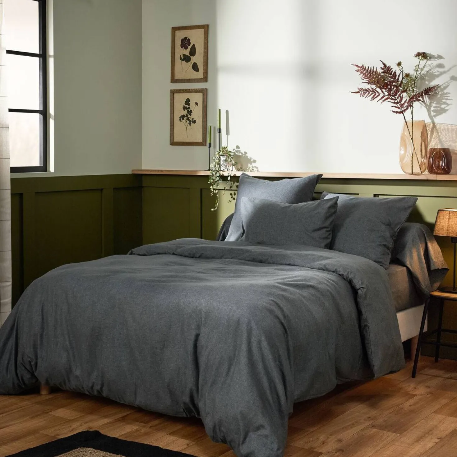 LASA HOME Housse de couette coton flanelle Livia