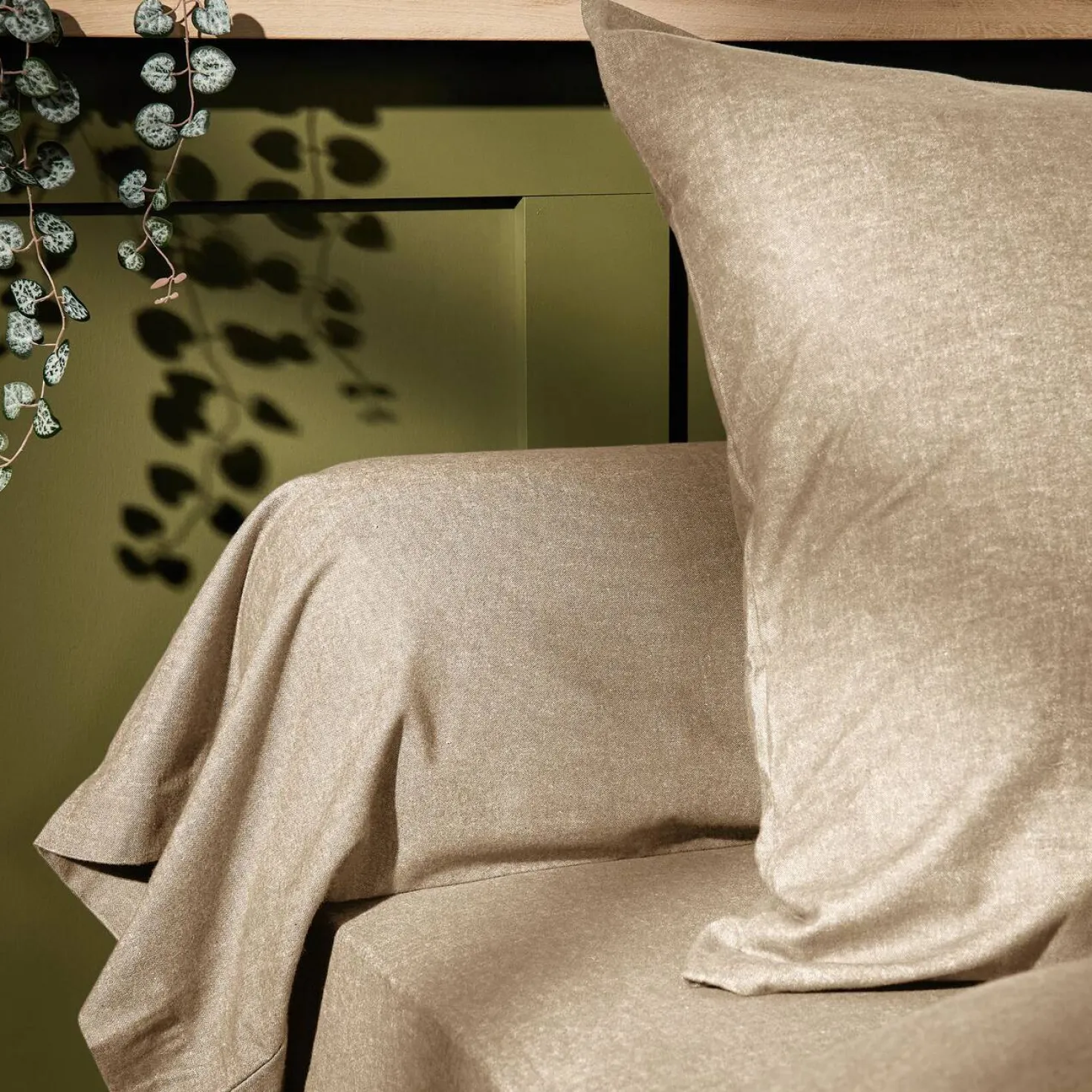 LASA HOME Taie d'oreiller coton flanelle Livia