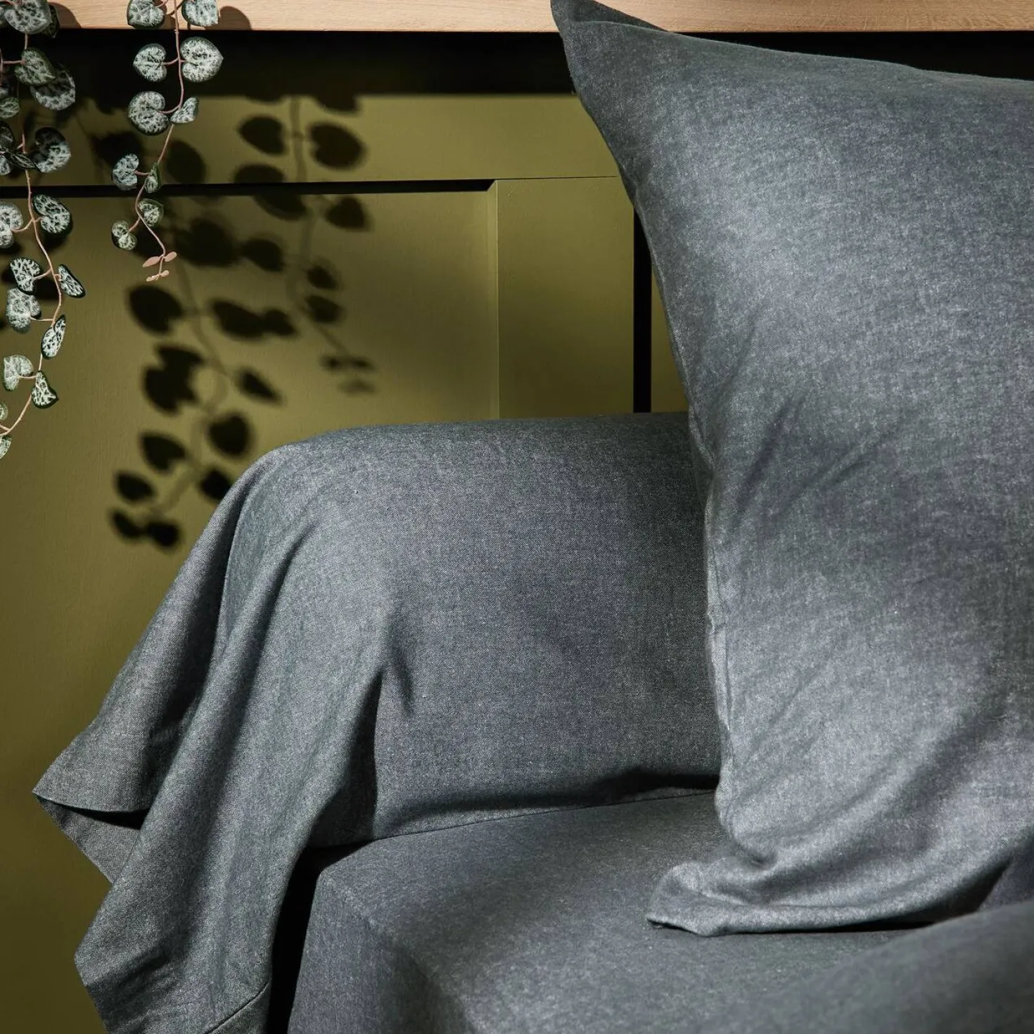 LASA HOME Taie d'oreiller coton flanelle Livia
