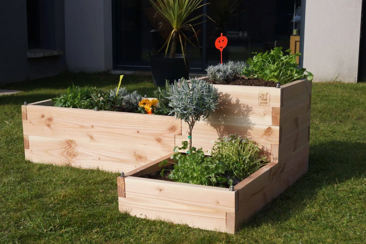 LE CARRE FANTASTIK Carré potager en bois 3 bacs et 3 niveaux 127cm, Vivik