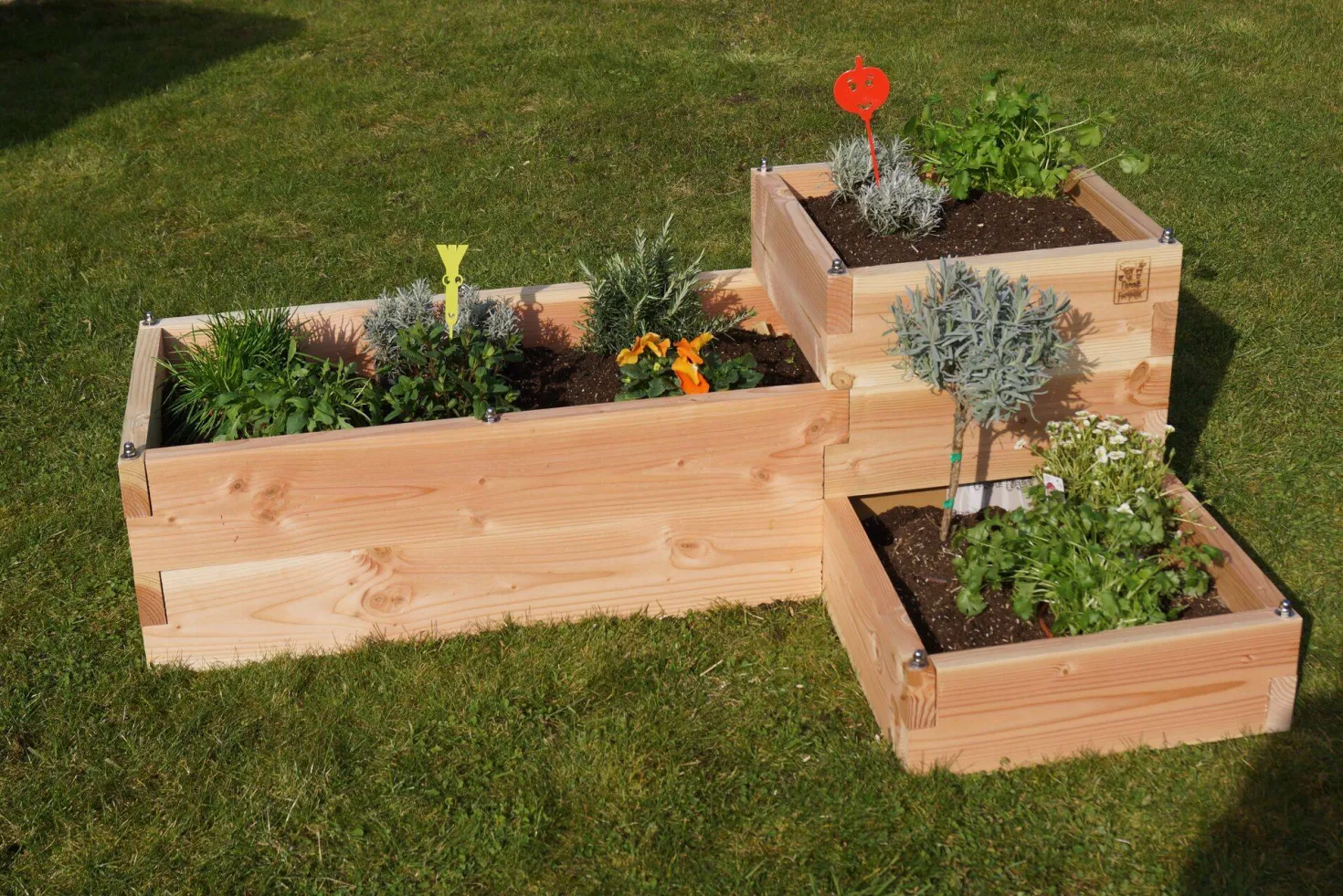 LE CARRE FANTASTIK Carré potager en bois 3 bacs et 3 niveaux 127cm, Vivik