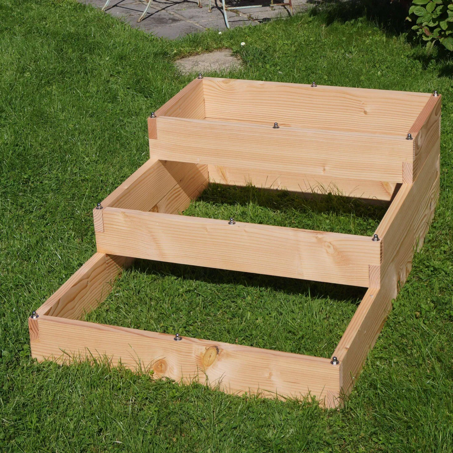LE CARRE FANTASTIK Carré potager en bois 3 bacs et 3 niveaux, Big Triptik