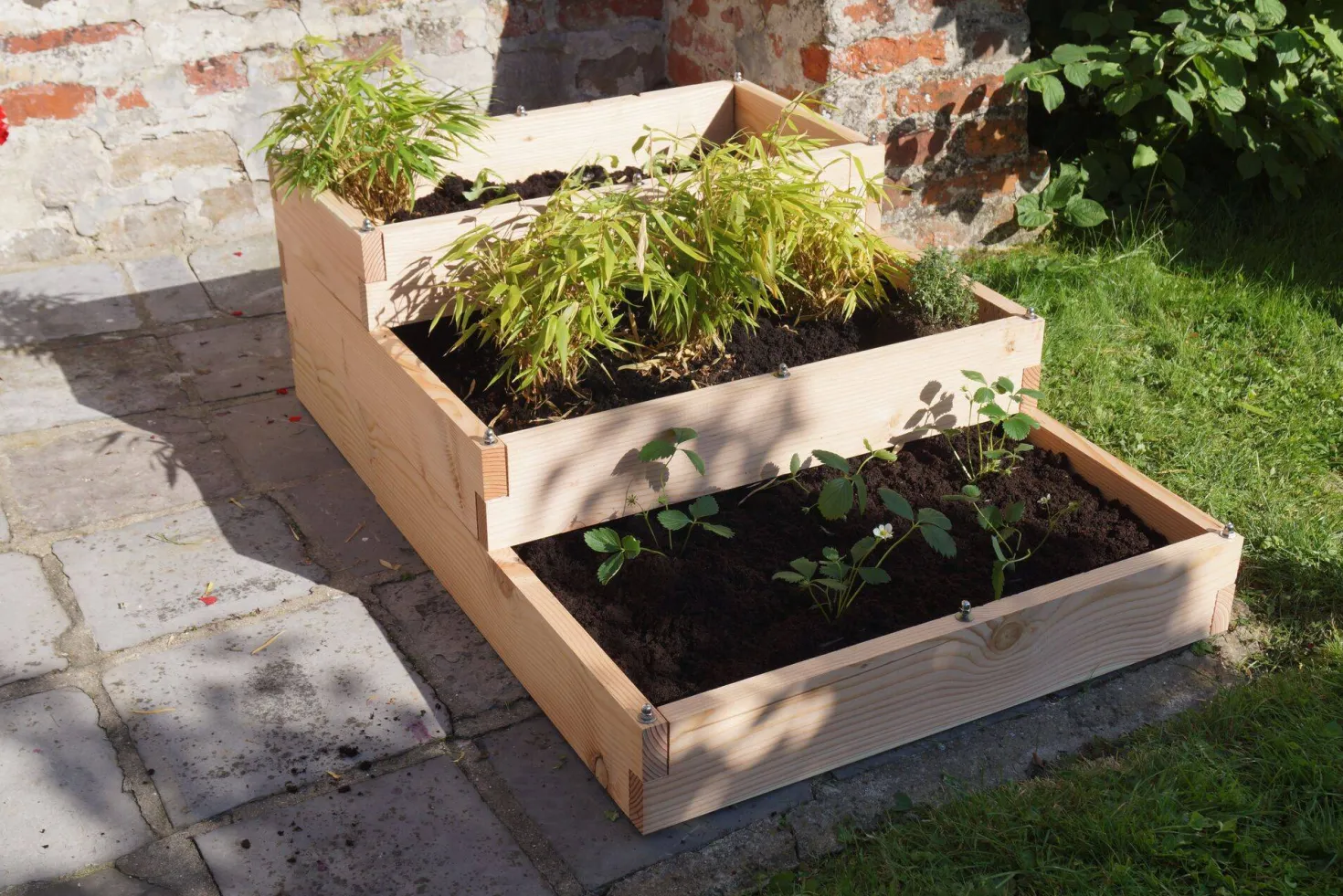 LE CARRE FANTASTIK Carré potager en bois 3 bacs et 3 niveaux, Big Triptik