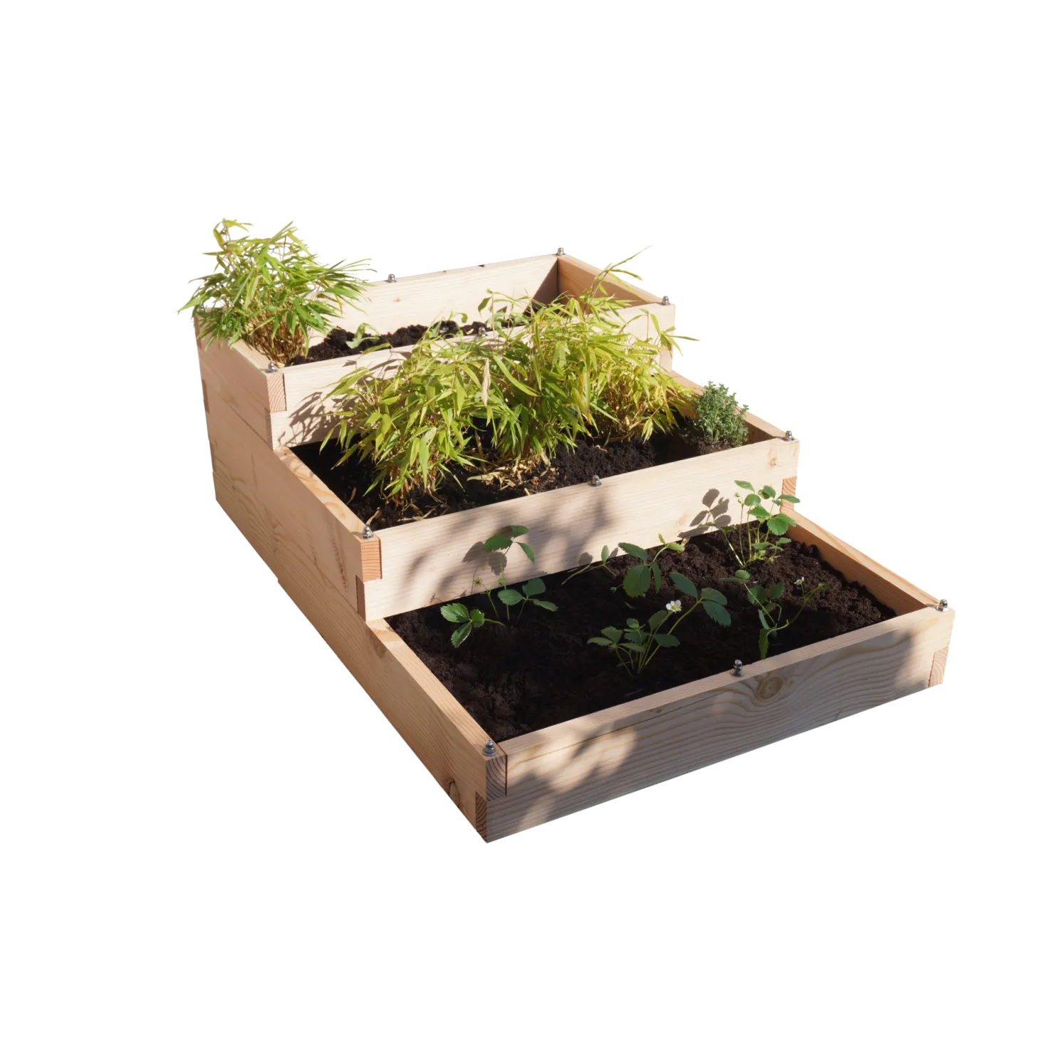 LE CARRE FANTASTIK Carré potager en bois 3 bacs et 3 niveaux, Big Triptik