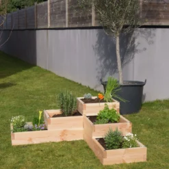 LE CARRE FANTASTIK Carré potager en bois 5 bacs et 3 niveaux, Volcanik