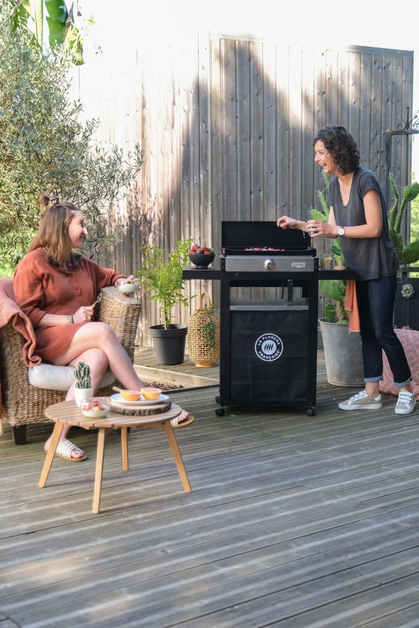 LE MARQUIER Ensemble Plancha et Chariot La Plancha Française Électrique Acier