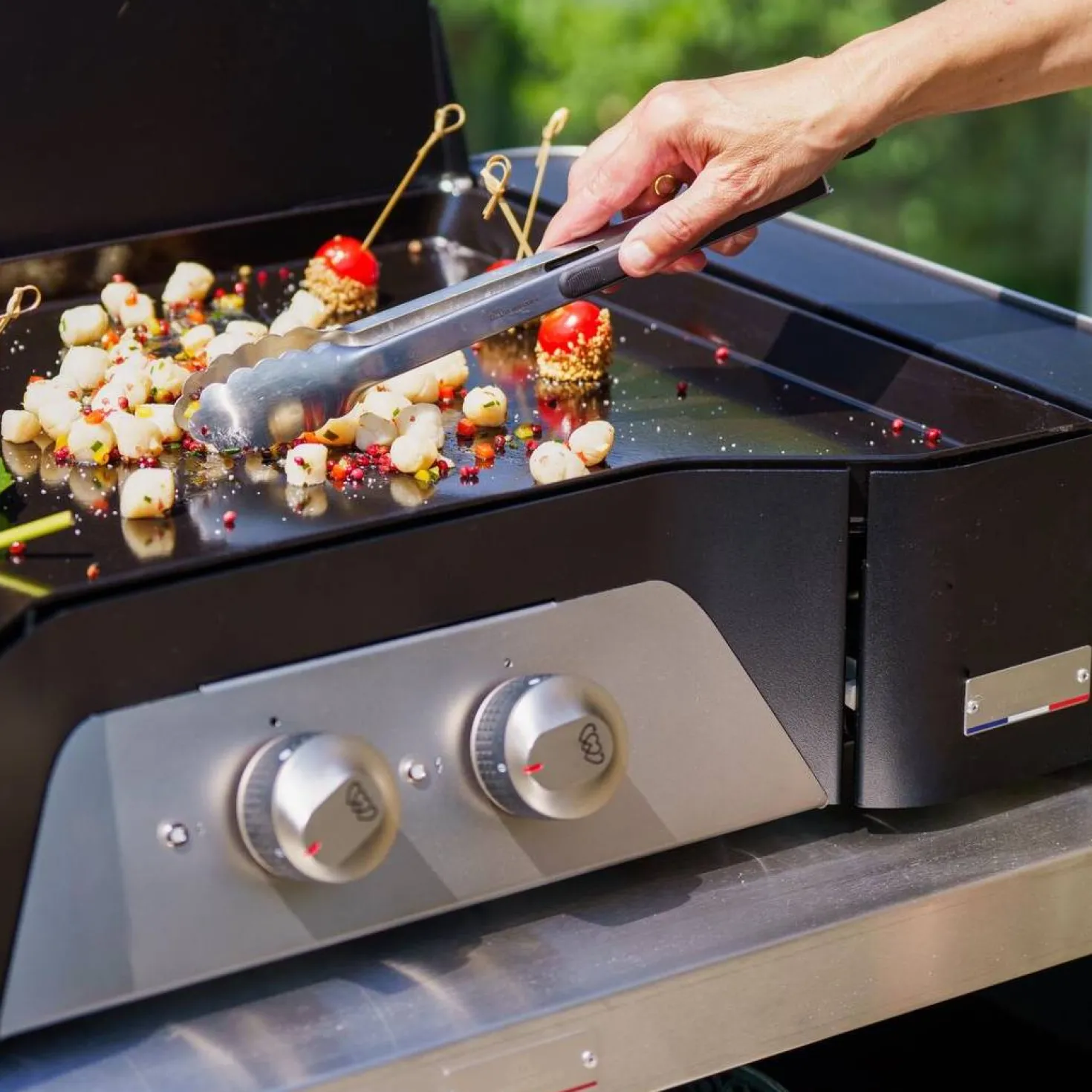 LE MARQUIER Plancha avec meuble Exclusive Gaz 375 Duo Edition meuble et couvercle