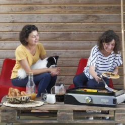 LE MARQUIER Plancha La Petite Française Électrique 150 Duo Inox et Acier Noir