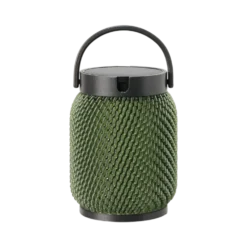 LES JARDINS LOLIE - Lampion lesté à poser H 20 cm solaire & rechargeable 200 LM maille OLIVE