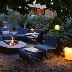LES JARDINS LOLIE -Lanterne lestée à poser H 47,5 cm solaire & rechargeable 300 LM maille OLIVE