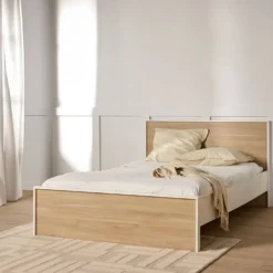 Lit avec tiroir de rangement en option décor bois Palerme