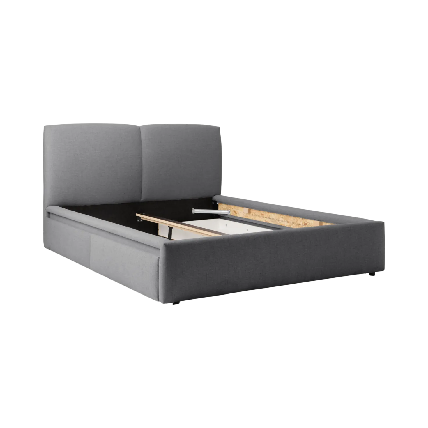Lit avec tiroir de rangement tissu Perline