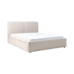 Lit avec tiroir de rangement tissu Perline