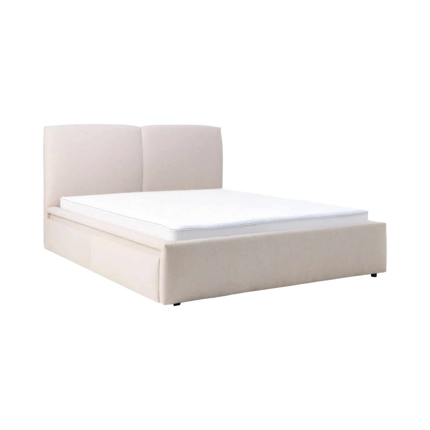 Lit avec tiroir de rangement tissu Perline