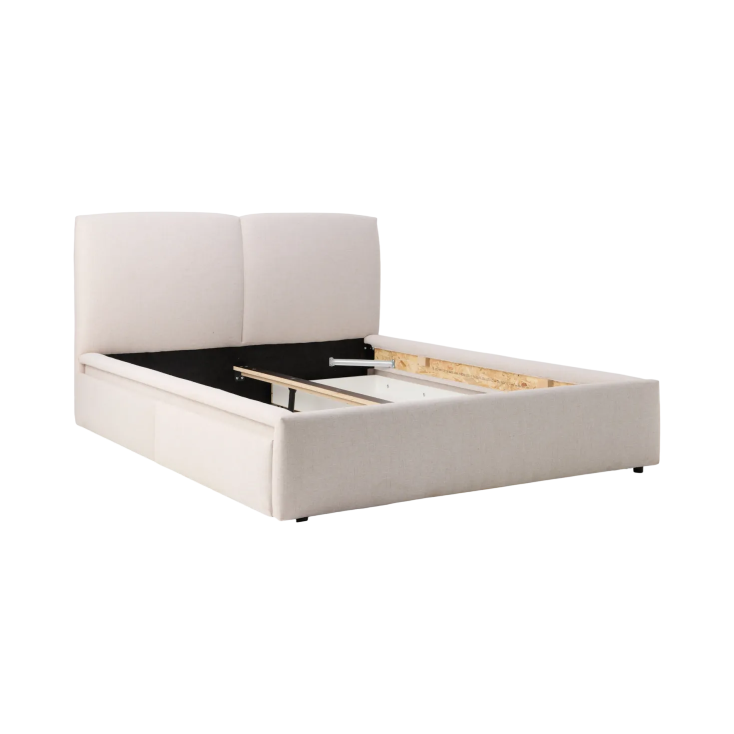 Lit avec tiroir de rangement tissu Perline