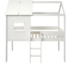 Lit cabane bois massif avec rangements en option Teddy
