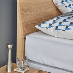 Lit coffre avec tête de lit décor bois Simon