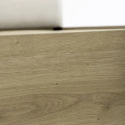 Lit coffre décor bois avec tête de lit tissu Géorgia