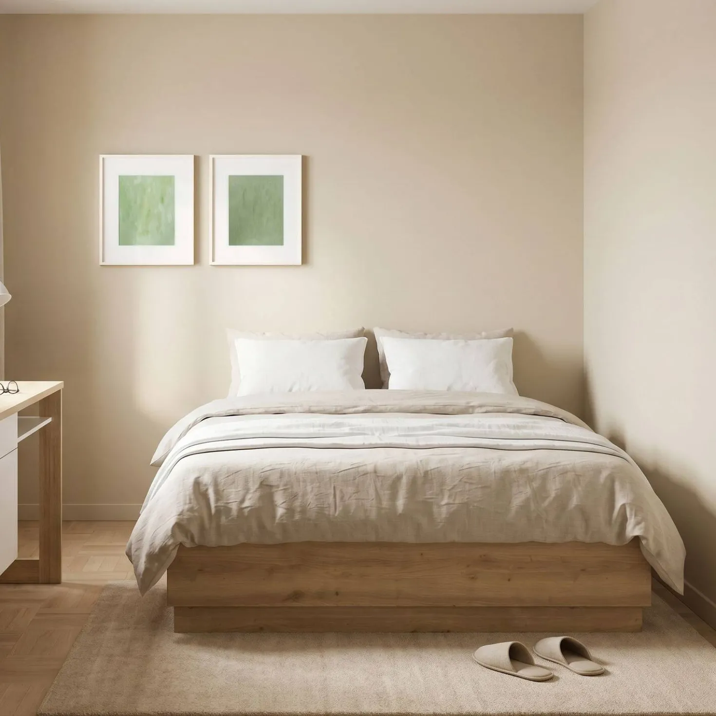 Lit coffre décor bois Gaston