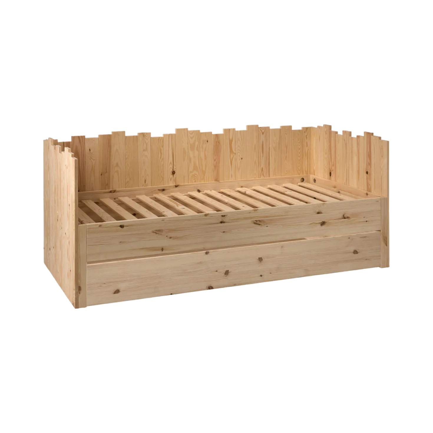 Lit enfant pin massif avec tiroir de rangement en option Étretat