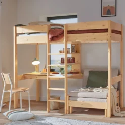 Lit mezzanine + fauteuil extensible Tim