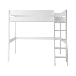 Lit mezzanine 140 x 190 cm bois massif avec bureau en option Timon