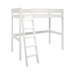 Lit mezzanine 90 x 190 cm bois massif avec bureau en option Timon