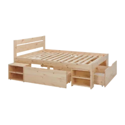 Lit rangement bois massif Tara